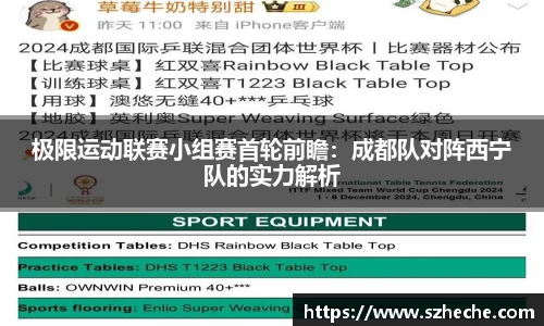 极限运动联赛小组赛首轮前瞻：成都队对阵西宁队的实力解析